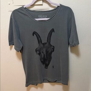 Gray Goat Print Men's Short Sleeve Tee
